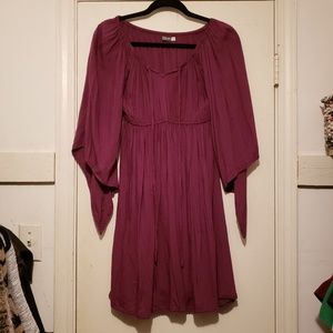 Purple bell sleeve dress